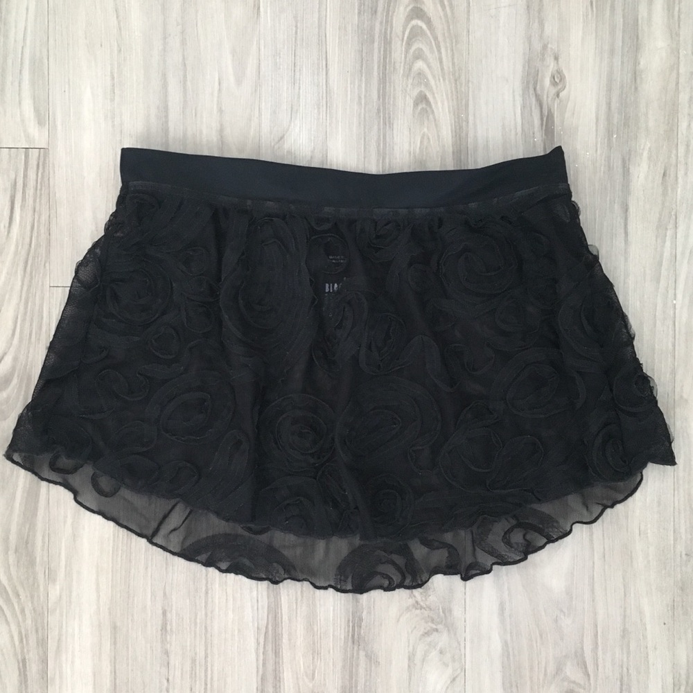 Bloch Black Floral Mesh Dance Skirt